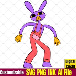 jax from the amazing digital circus svg, jax svg,jax svg ink png coloring page,jax circut desgin space