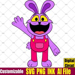 jax humanized bubba from poppy playtime svg smiling critters coloring page humanized poppyplaytime circut desgin space