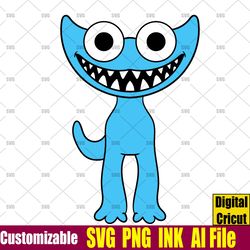 editable rainbow friends cyan svg,rainbow friends cyan png, rainbow friends coloring page birthday gift, png,cut file,