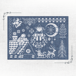 whimsical winter celebration cross stitch chart - create magic in every stitch
