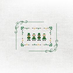 luck-attracting primitive cross stitch patterns with irish flair