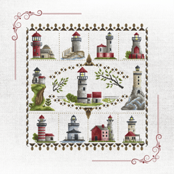 nautical craft patterns - hand embroidery designs inspired by oceanfront lighthouses