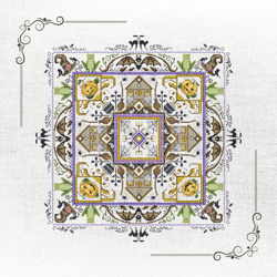 mandala sabbat cross stitch pattern for home decor - intricate floral and fauna elements