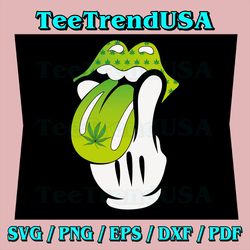 Green Sexy Lips Biting Cool Cannabis Svg, Marijuana Weed Pot Leaf Svg, Weed Lips Svg, Marijuana sublimation Design