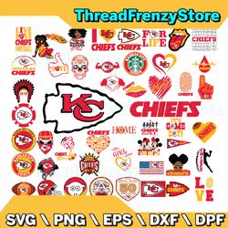 50 files kansas city chiefs team bundle svg, kansas city chiefs svg, nfl teams svg, nfl svg, png, dxf, eps