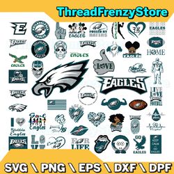 50 files philadelphia eagles team bundle svg, philadelphia eagles svg, nfl teams svg, nfl svg, png, dxf, eps