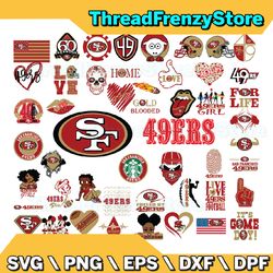 50 files san francisco 49ers team bundle svg, nfl svg, png, dxf, eps, instant download