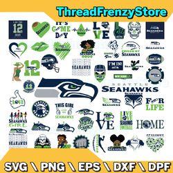 50 files seattle seahawks team bundle svg, seattle seahawks, eps, instant download