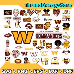 50 files washington commanders team bundle svg, washington commanders svg, nfl teams svg, nfl svg, png, dxf, eps