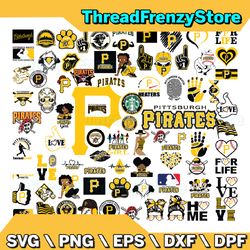 80 files pittsburgh pirates team bundles svg, pittsburgh pirates svg, mlb team svg, mlb svg, png, dxf, eps, jpg