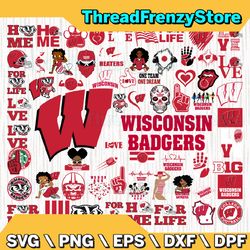 67 files wisconsin badgers team bundle svg, wisconsin badgerssvg, ncaa teams svg, ncaa svg, png, dxf, eps