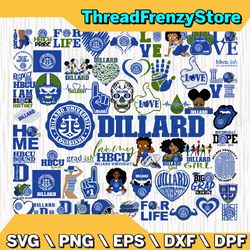 61 files dillard university team bundles svg, dillard university svg, hbcu team svg, mega bundle, designs, cricut