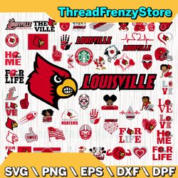 58 files louisville cardinals team bundle svg, louisville cardinals svg, ncaa teams svg, ncaa svg, png, dxf, eps