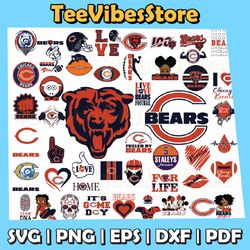 50 files chicago bears team bundle svg, chicago bears svg, nfl teams svg, nfl svg, instant download