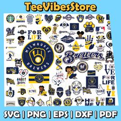 79 files milwaukee brewers team bundles svg, mlb team svg, mlb svg, instant download