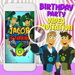 wild kratts video invitation, adventure birthday party animated invite, kids mobile digital video evite, e invitation