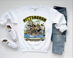 pittsburgh baseball cute cartoon art 90s vintage white sweatpng, pittsburgh baseball team retro png, american baseball r