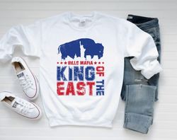 buffalo football king of the east unisex vintage white sweatpng, new york sports retro png, american football png