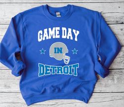 detroit football game day in detroit vintage unisex sweatpng, detroit sports retro png, american football png, gift for