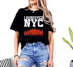 i survived the nyc earthquake cityscape vintage unisex classic tee, nyc , new york city earthquake 2024 png, for her, fo