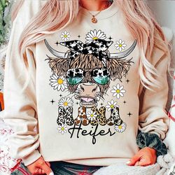 mama heifer png, western png, highland cow png, country png, mother's day gift, mama design, western cow