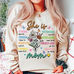 she is mom png, retro mother wildflowers, blessed mom png, mom life png, mother's day png, mom sublimation, gift for mom