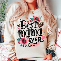 best mom ever png, retro boho mama png, floral mama png, watercolor mom flowers png, mothers day bundle png, grandma nan