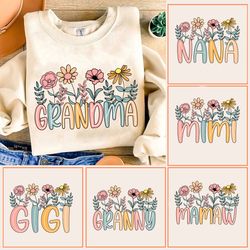 mothers day png bunlde, grandma png, wildflowers png, flower png, nana floral png, mama png, mom life png, floral mimi p