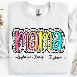 mama dalmatian png, mothers day dalmatian bundle png, grandma auntie dalmatian dots, custom mama with kids name design.