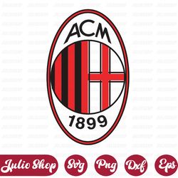 ac milan svg, soccer logo, digital file, logo print, svg for cricut, instant download, cut file, silhouette, clipart