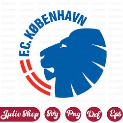 fc copenhagen svg, soccer logo, digital file, logo print, svg for cricut, instant download, cut file, silhouette