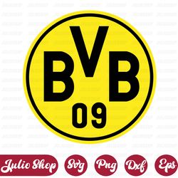 borussia dortmund svg, soccer logo, digital file, logo print, svg for cricut, instant download, cut file, silhouette