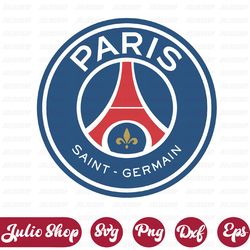 paris saint-germain fc svg, soccer logo, digital file, logo print, svg for cricut, instant download, cut file, silhouett