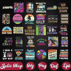 retro 80s digital files, svg png clipart, cut files, cricut, groovy, 1980s, eighties, 90s, neon, arcade, party