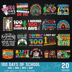 100 days of school svg bundle, 100th day of school teacher svg, 100 days smarter, teacher school svg , 100 days svg
