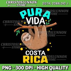 pura vida costa rica png, sloth sleepy lazy summer vacation lover png, pura rica png, trendy summer png