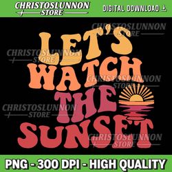 let's watch the sunset summer beach png, palm trees and sunset png, summer beach png, design download, trendy summer png