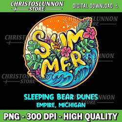 sleeping bear dunes empire michigan summer vacation souvenir png, summer png, beach life, designs download