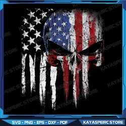 4th of july png, american flag skull skeleton png, usa flag human skull png, digital download, skeleton sublimation png