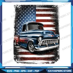 classic old pickup truck american flag 4th of july patriotic png, old glory png, american flag png, usa png, american