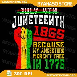 juneteenth 1865 because my ancestors weren't free in 1776 png, black power png, freedom day png, black history png