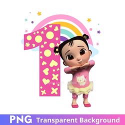 cocomelon cece baby 1st birthday girl one png clipart image