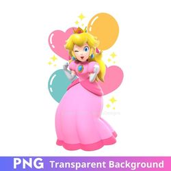 super mario peach princess birthday girl balloon png clipart image