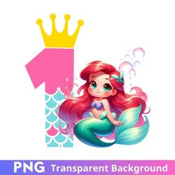 baby mermaid 1st birthday one png transparent image