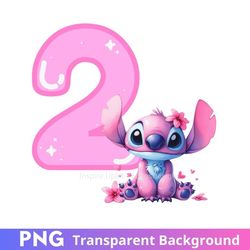 stitch angel baby 2nd birthday two png image