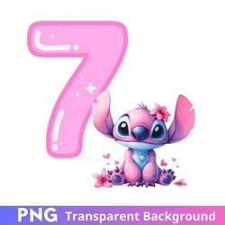 stitch angel 7th birthday seven png image