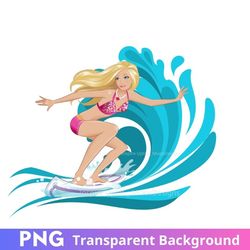 barbie png clipart transparent summer surfing image