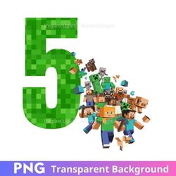 minecraft 5th birthday party png clipart image five