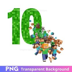 minecraft 10th birthday party png clipart image ten
