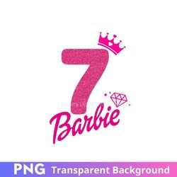 barbie 7th birthday party png clipart image seven